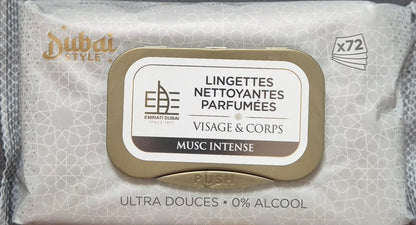 Lingettes Nettoyantes Parfumées Visage & Corps "Dubai Style" – Édition Limitée Orientale (72 pcs)