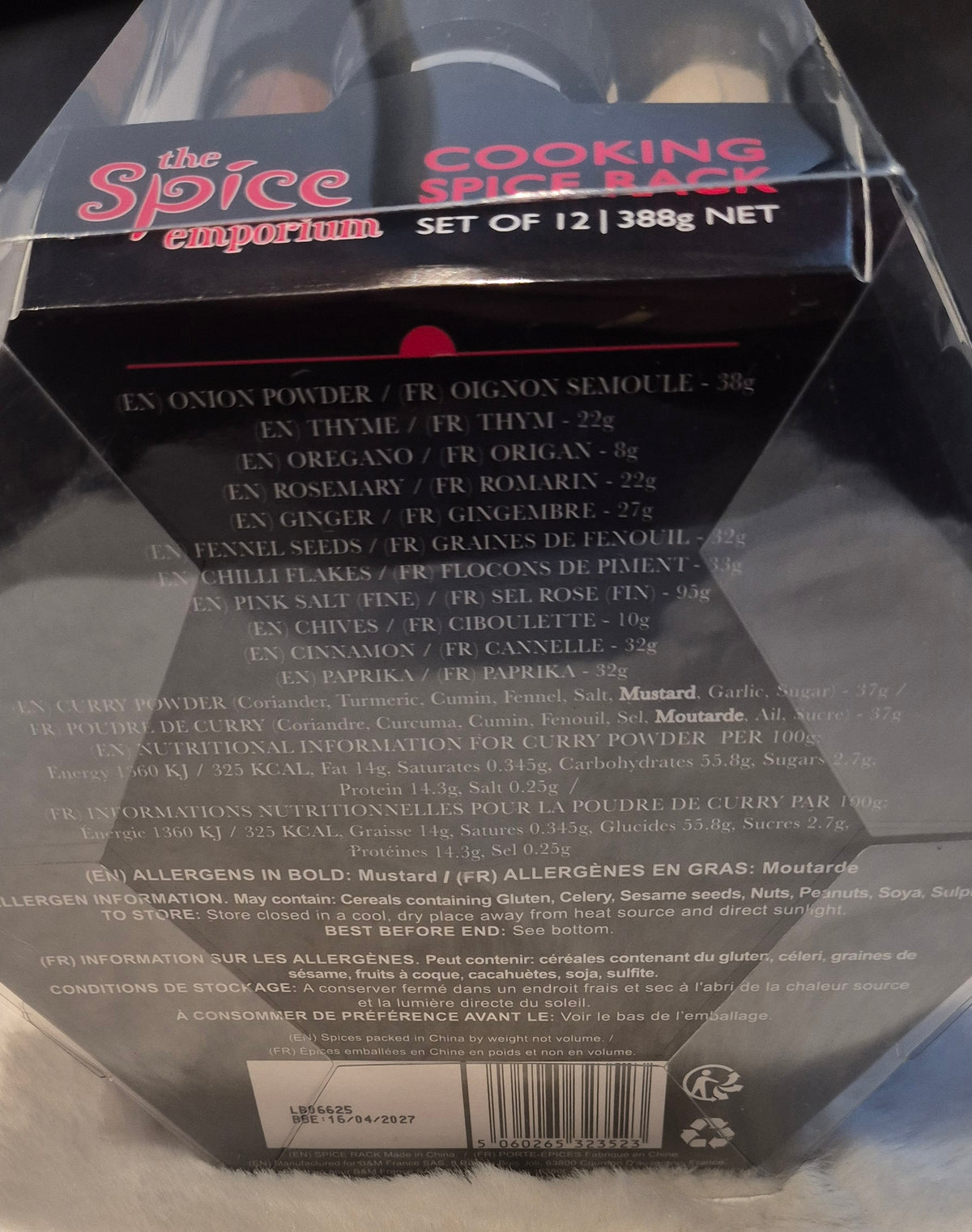 Présentoir à épices rotatif 12 pièces "The Spice Emporium"