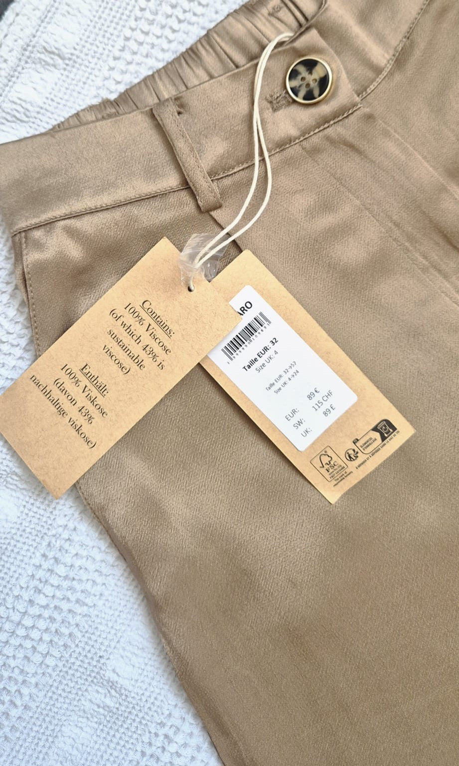 Pantalon Satiné Beige Elora