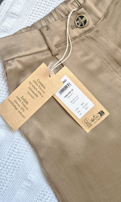 Pantalon Satiné Beige Elora