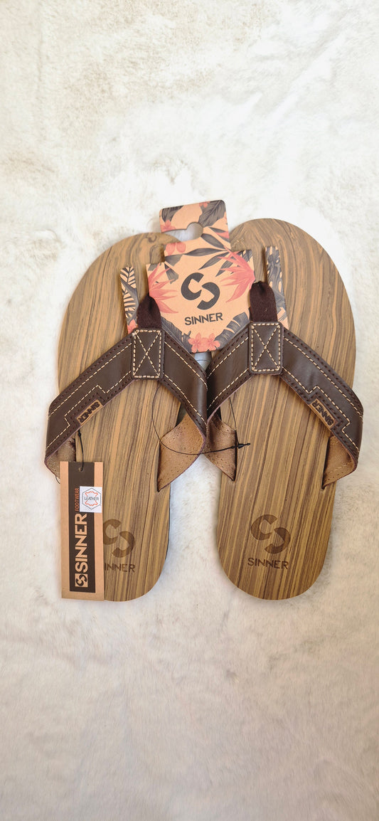Tongs Homme SINNER - Modèle "Canggu Men Brown Wood