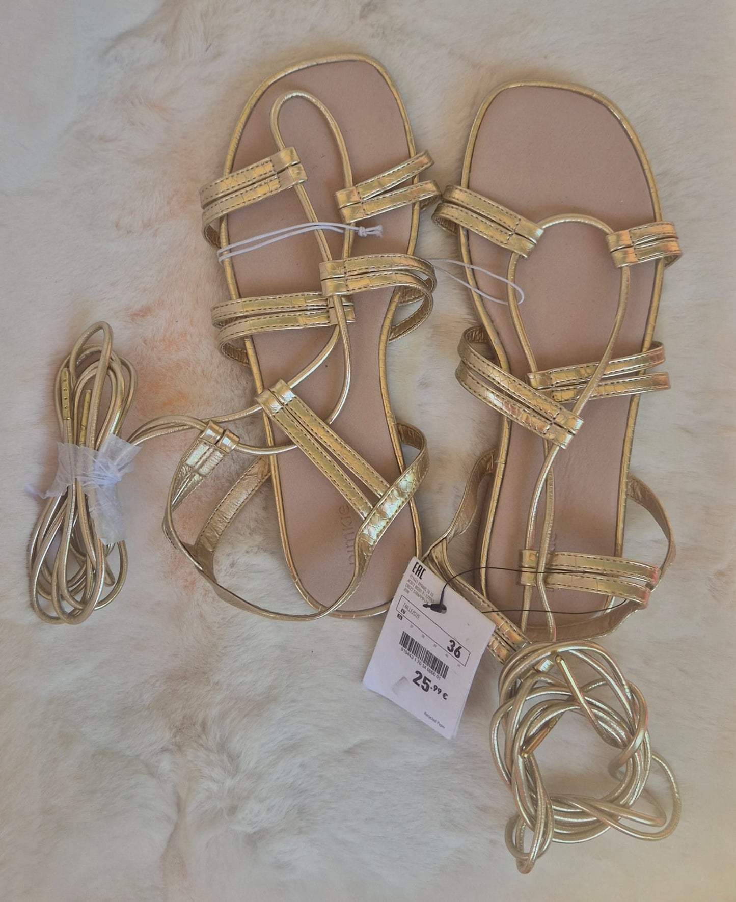 Sandales d'été montantes / Spartiates Dorées - Pimkie 36