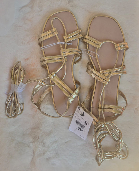 Sandales montantes  Spartiates Dorées Pimkie