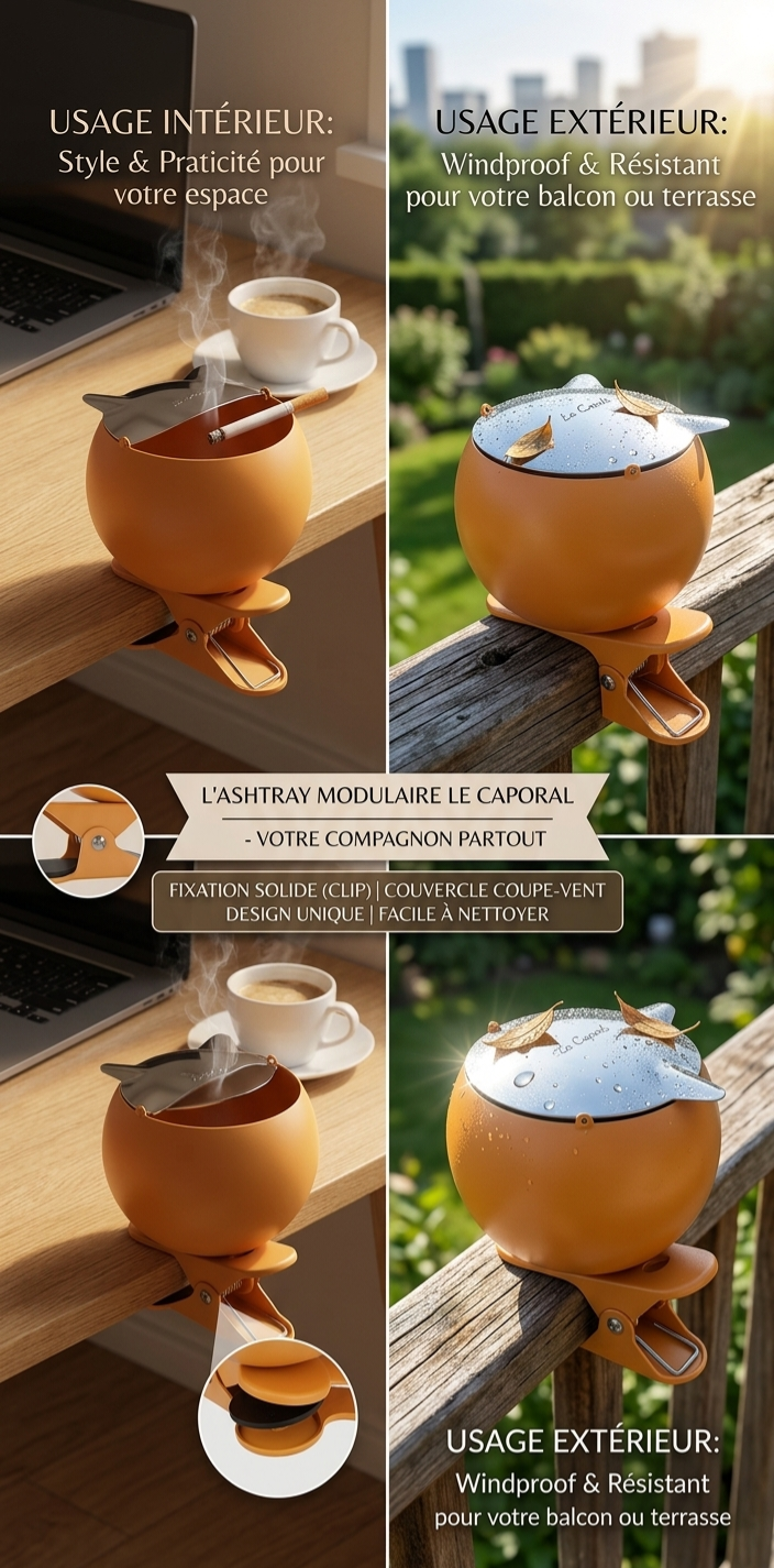Cendrier de table à clipser "Le Cendrier" - La Carafe