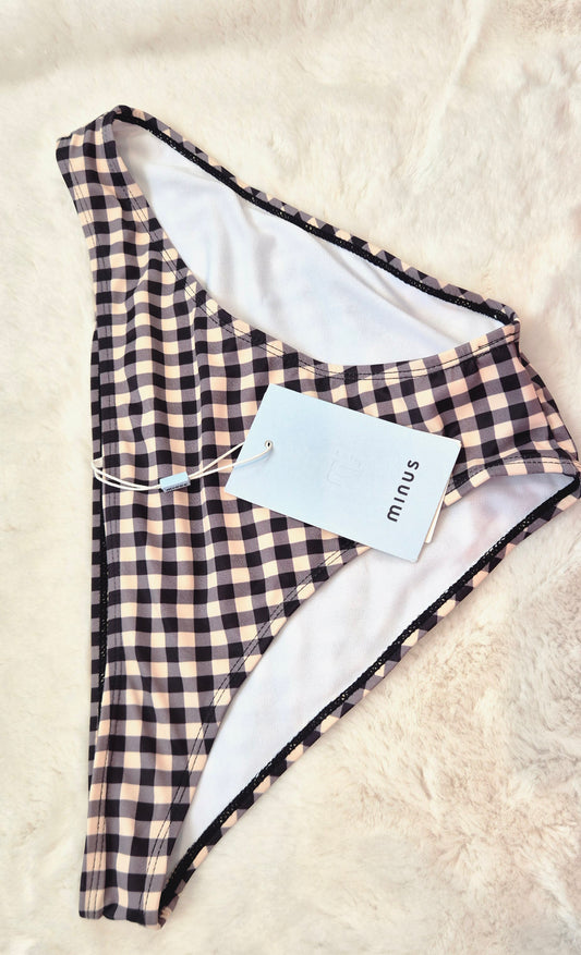 Bas de Maillot de Bain Taille Haute — MINUS (Modèle Jasira / Sand Checked) XXL