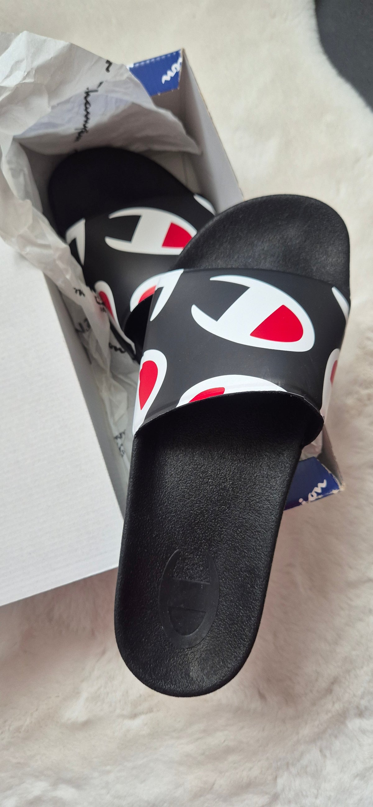 Claquettes Champion Slide PD - Noir & Rouge (Modèle S22018-CHA-KK001)