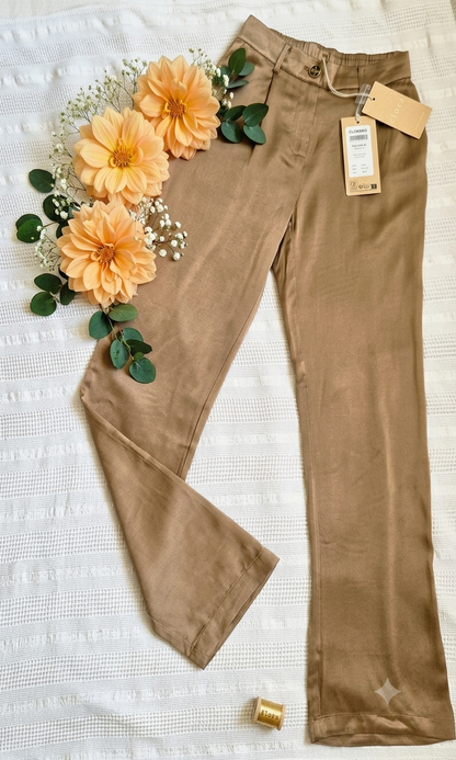 Pantalon Satiné Beige Elora