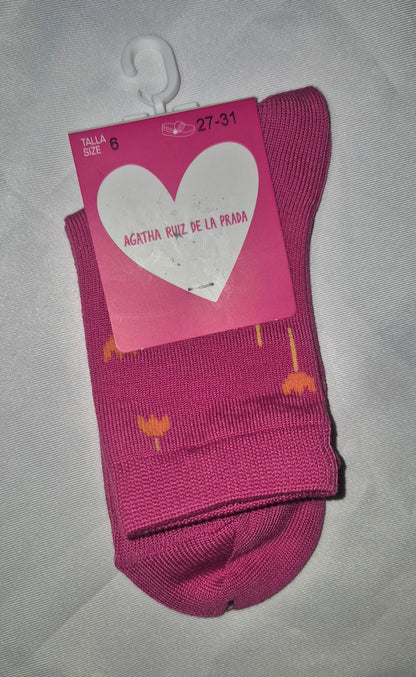 Chaussettes Fille Agatha Ruiz de la Prada - Rose motifs Tulipes