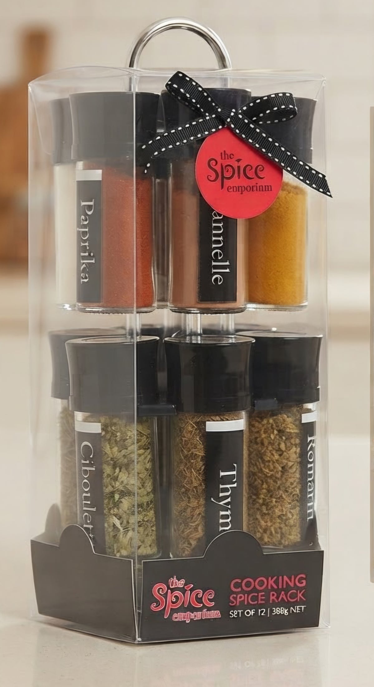 Présentoir à épices rotatif 12 pièces "The Spice Emporium"