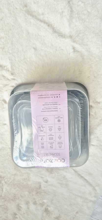 Lot de 5 Boîtes de Conservation Carrées Cozzoni
