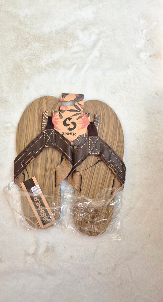 Tongs Homme SINNER - Modèle "Canggu Men Brown Wood