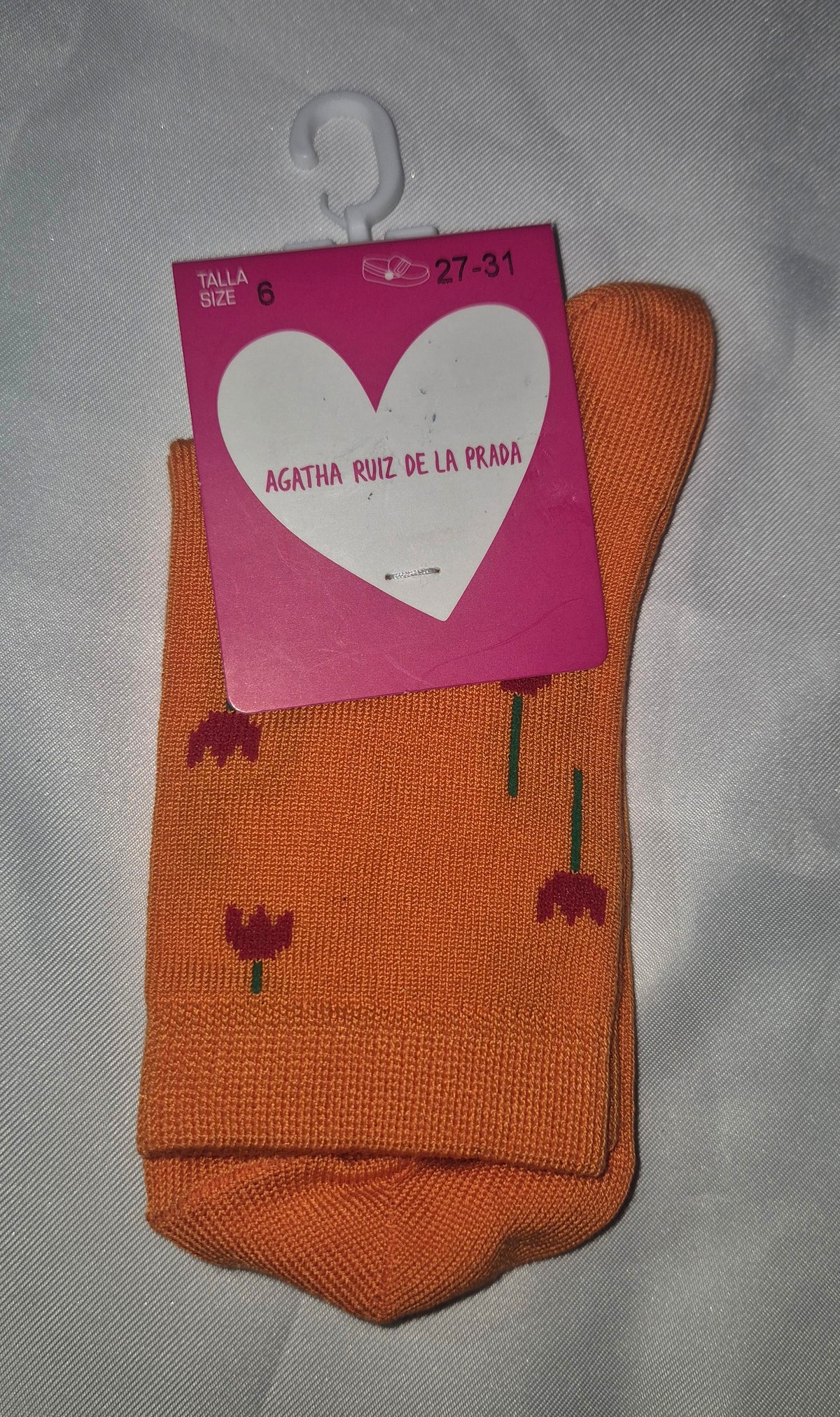 Chaussettes Fille Agatha Ruiz de la Prada - Rose motifs Tulipes - Plusieurs Tailles