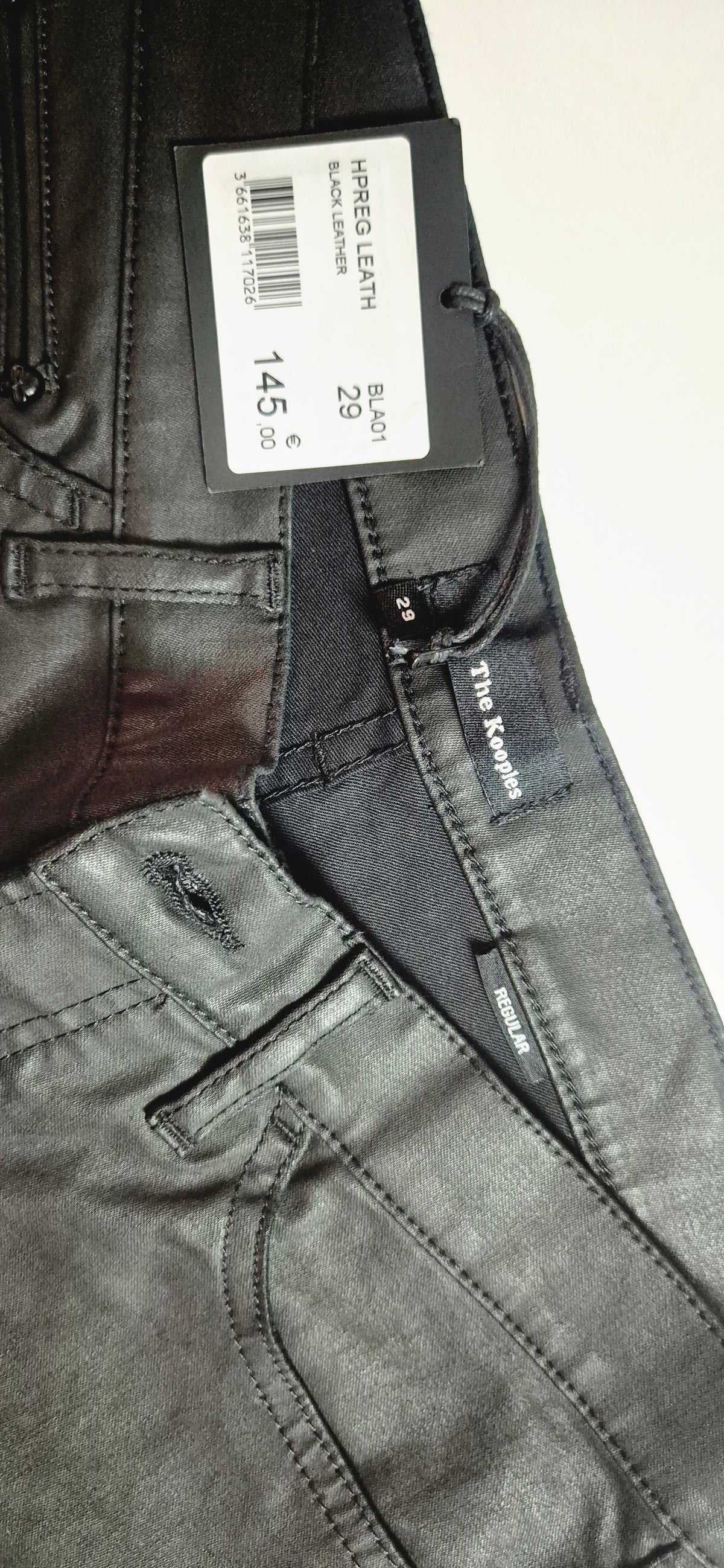 Pantalon droit enduit noir - The Kooples