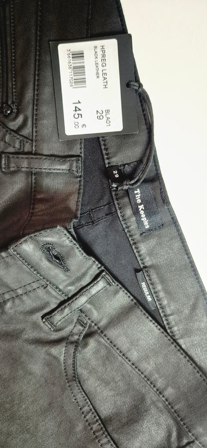 Pantalon droit enduit noir - The Kooples