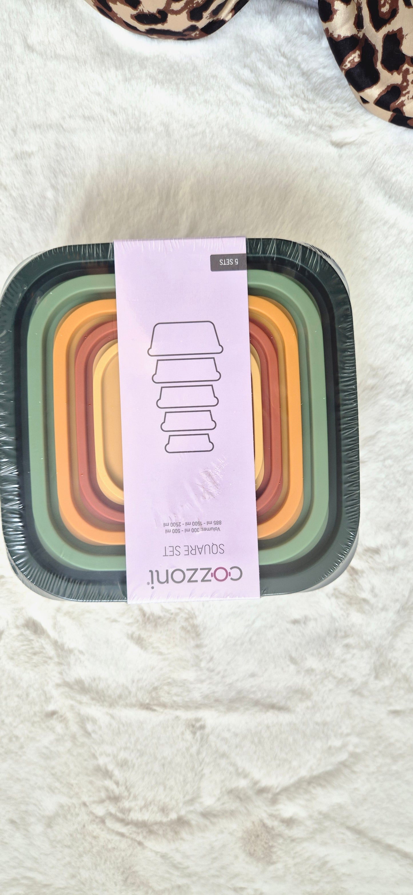 Lot de 5 Boîtes de Conservation Carrées Cozzoni