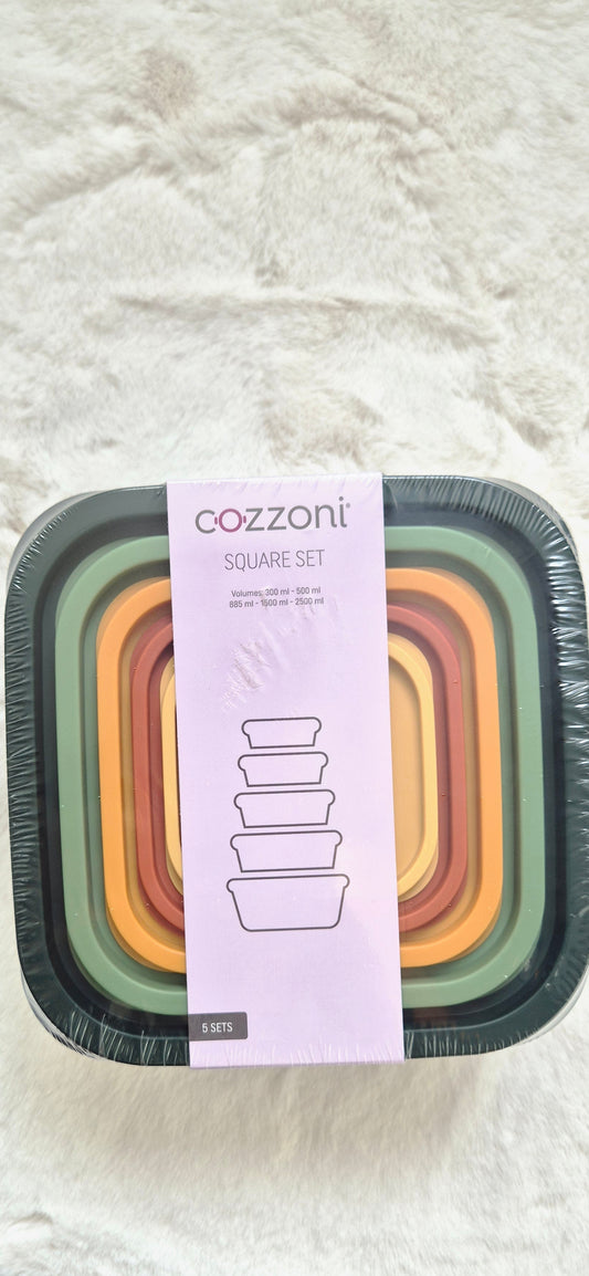 Lot de 5 Boîtes de Conservation Carrées Cozzoni