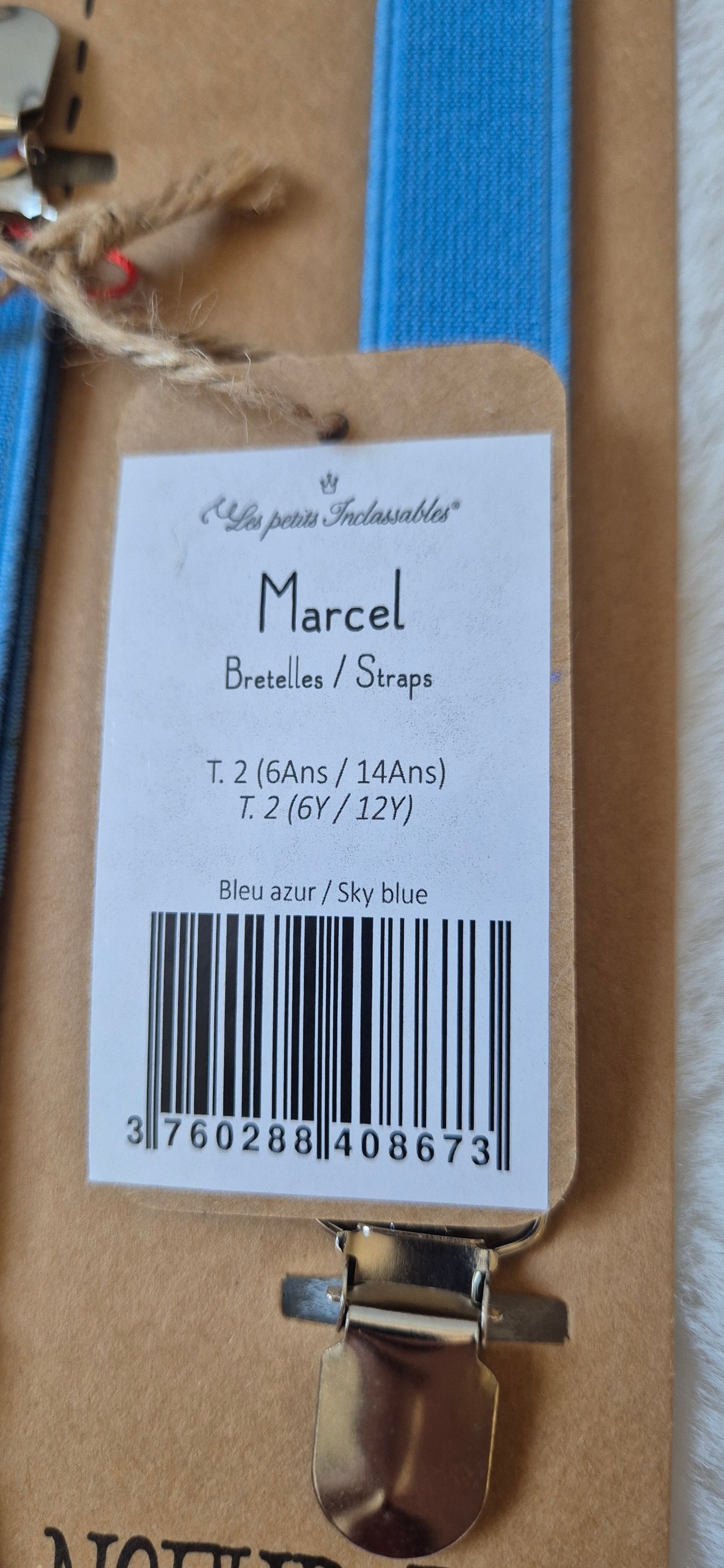 Bretelles Enfant Marcel Bleu Azur (Taille 2 : 6 - 14 ans) – Les Petits Inclassables
