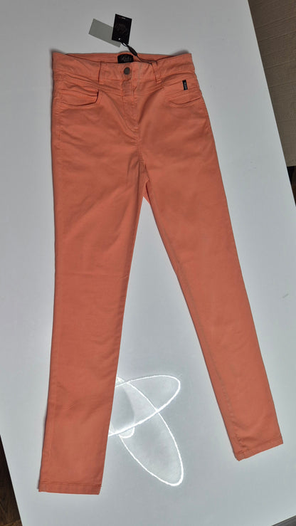 Pantalon stretch couleur pêche / corail - Lady Delahaye