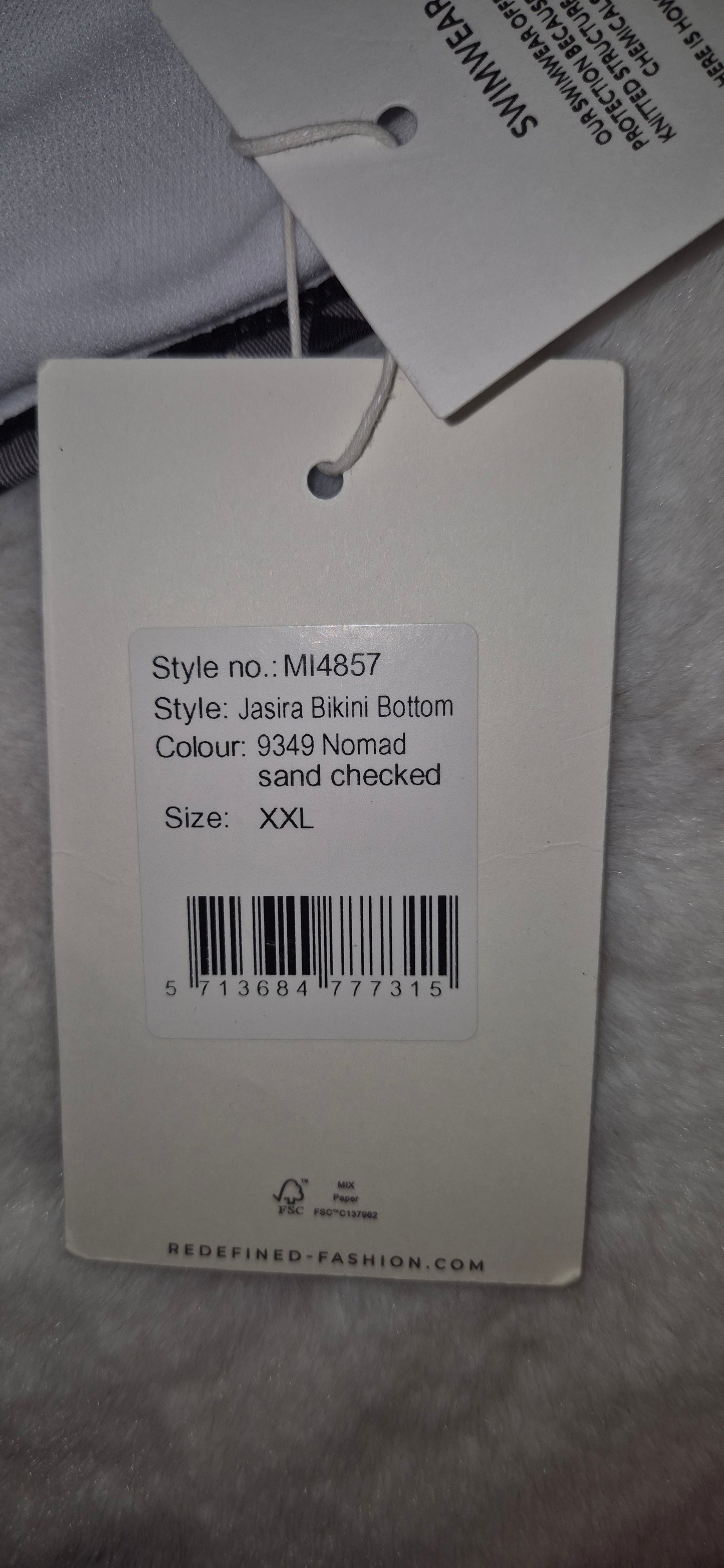 Bas de Maillot de Bain Taille Haute — MINUS (Modèle Jasira / Sand Checked) XXL
