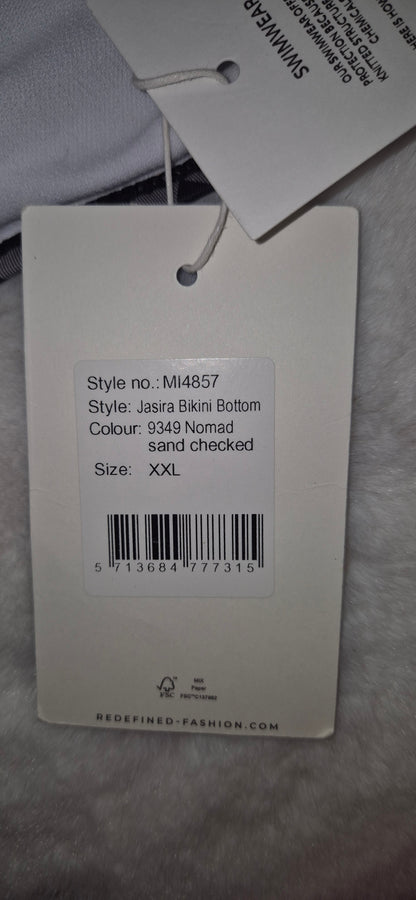 Bas de Maillot de Bain Taille Haute — MINUS (Modèle Jasira / Sand Checked) XXL