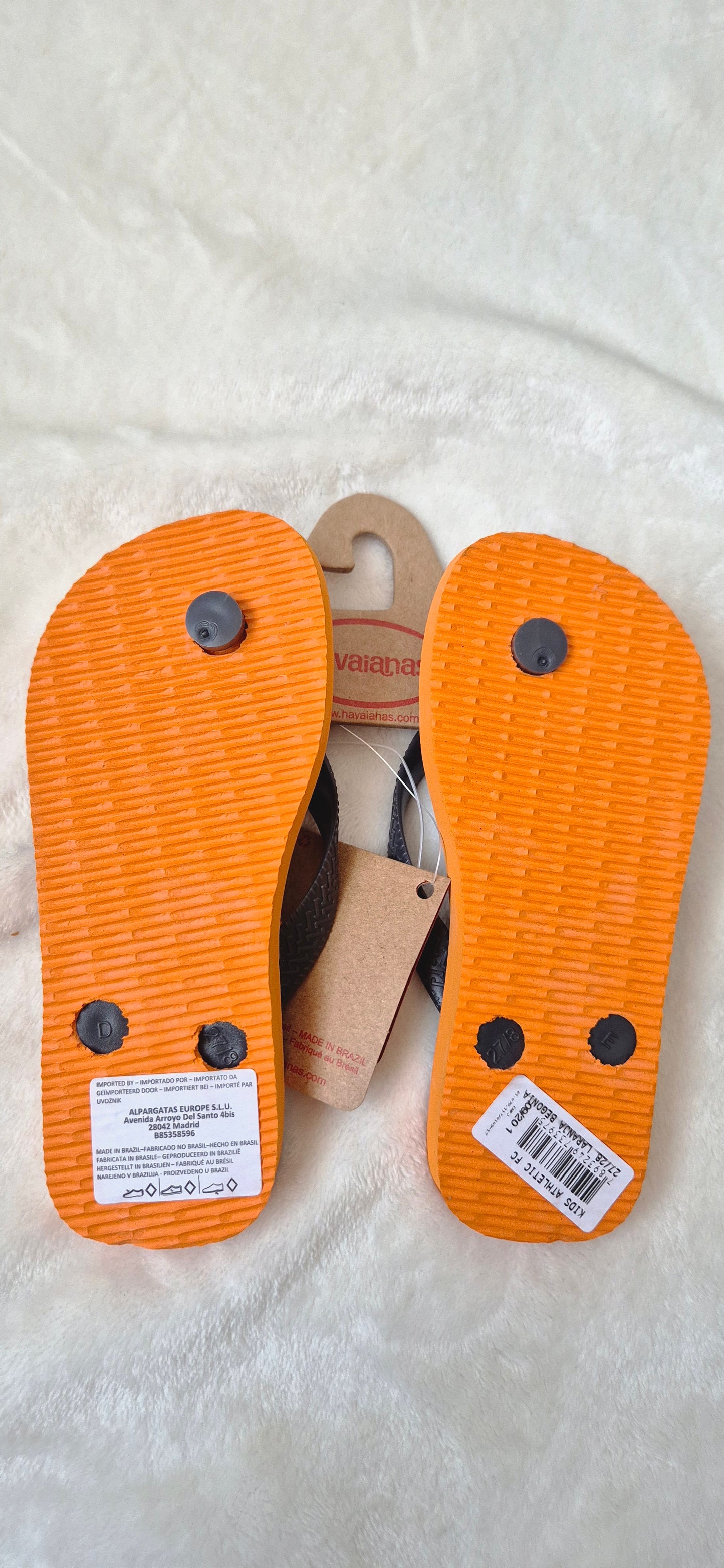 Tongs Enfant Havaianas Kids Athletic — Orange & Noir 29