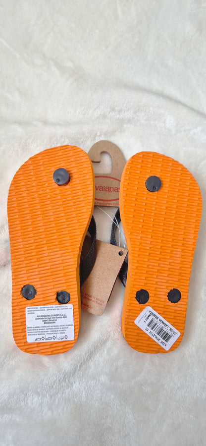 Tongs Enfant Havaianas Kids Athletic — Orange & Noir 29