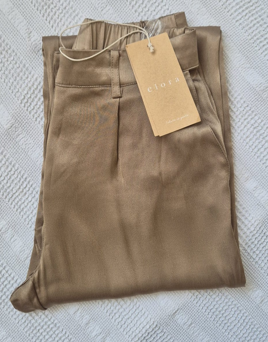 Pantalon Satiné Beige Elora