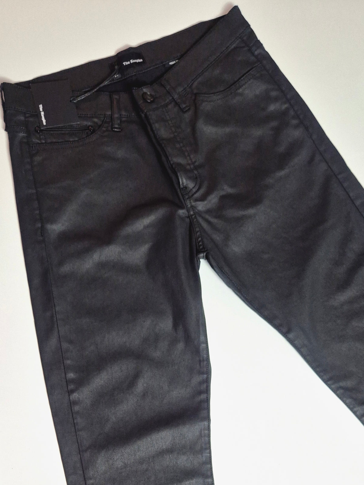 Pantalon droit enduit noir - The Kooples