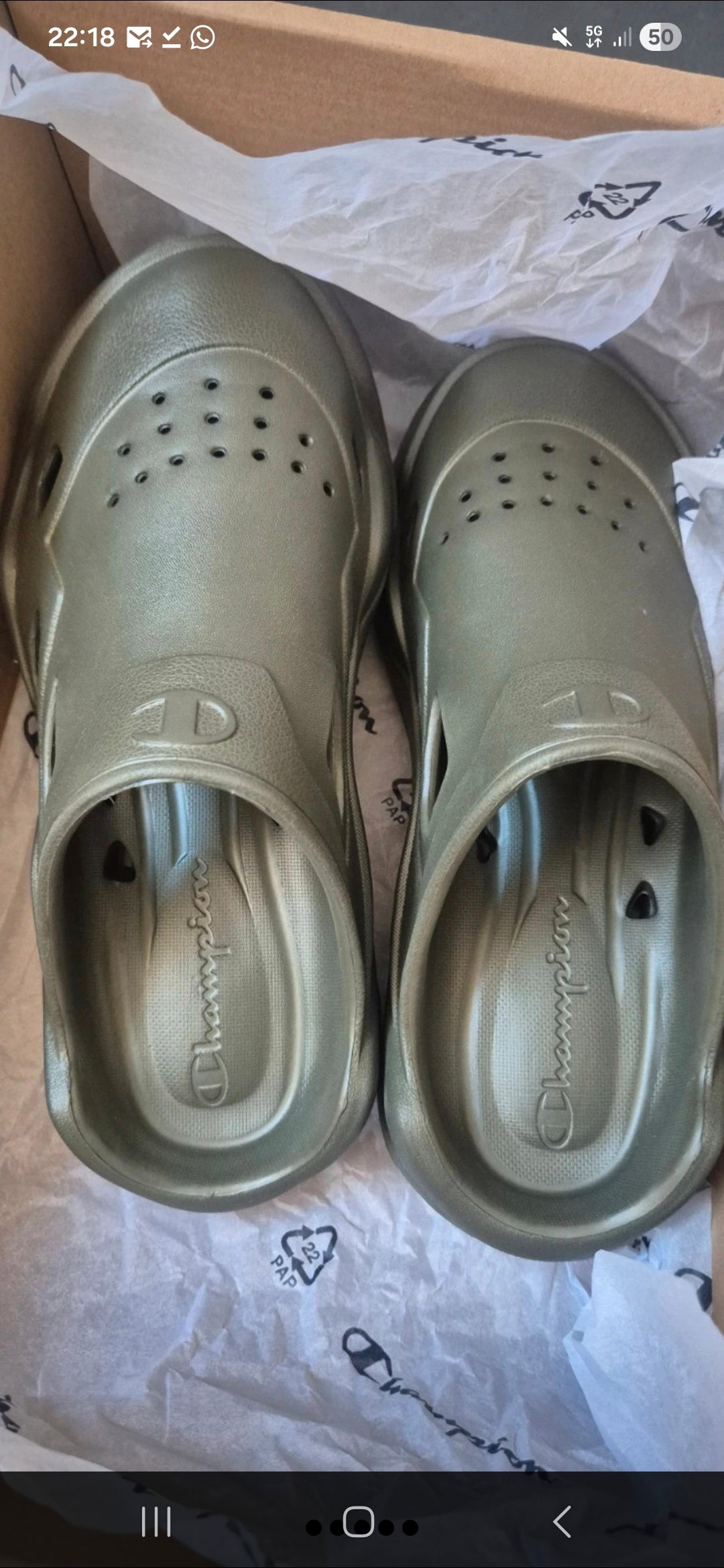 Champion Zone Slide Olive / Kaki - Taille 37.5