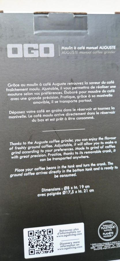 Moulin à Café Manuel OGO Living AUGUSTE - Bois et Métal