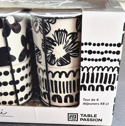 Set de 4 grandes tasses / mugs Kimani Table Passion