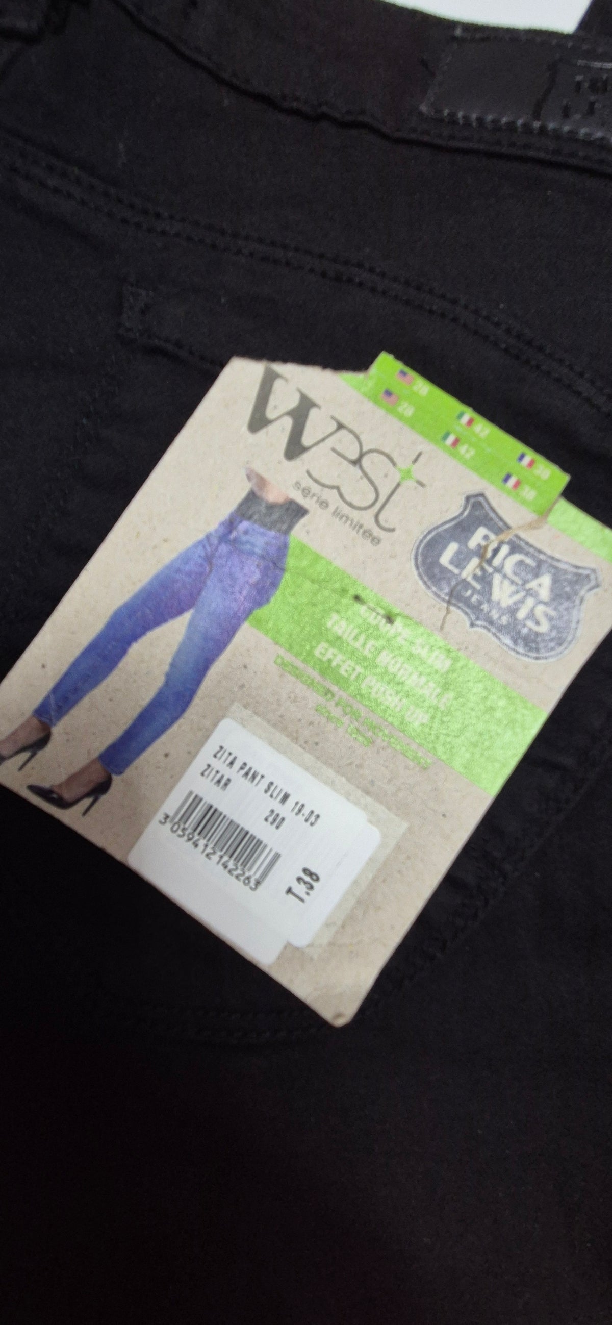 Jean slim noir effet push-up "Zita"  Rica Lewis