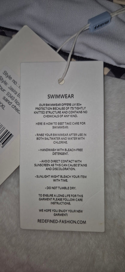 Bas de Maillot de Bain Taille Haute — MINUS (Modèle Jasira / Sand Checked) XXL