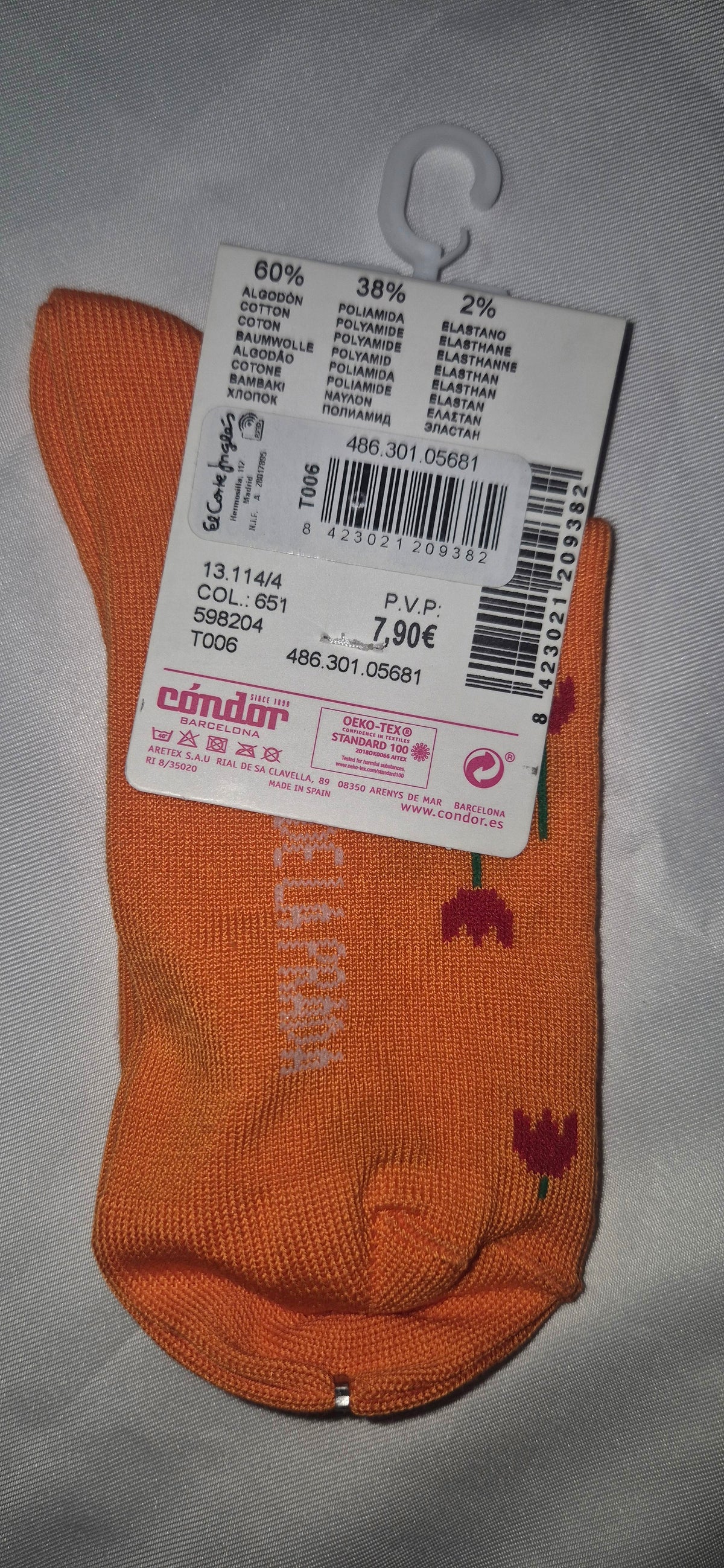 Chaussettes Fille Agatha Ruiz de la Prada - Rose motifs Tulipes - Plusieurs Tailles